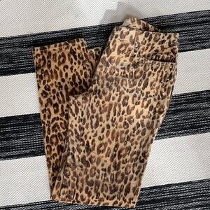 Chico's Leopard Print Boot‎ Cut Corduroy Pant Size: 00 (2)